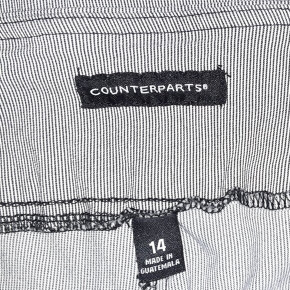 Lg Linen Top * Counterparts Sz 14 Capris, Blck & White Pinstripe * Pull-on - Picture 6 of 11